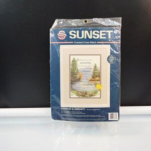 Sunset COURAGE And SERENITY Counted Cross Stitch Kit Vintage 1995 Sealed NOS